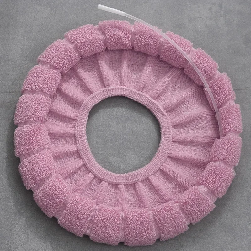 Bathroom Toilet Seat with Handle Closestool Washable Soft Winter Warmer Mat Pad Cushion O-shape Toilet seat Bidet Covers