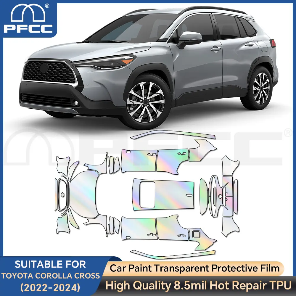 

Car Paint protection film TPU Pre-cut Anti-scratch Body Sticker Bra Kit Transparent For Toyota Corolla Cross LE/XLE 2022-2024