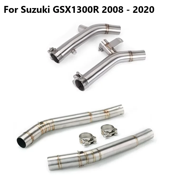 Linkes und rechtes Verbindungsrohr für SUZUKI Hayabusa GSX1300R GSXR1300 2008–2020, Motorrad-Auspuff, 51 mm Muffler