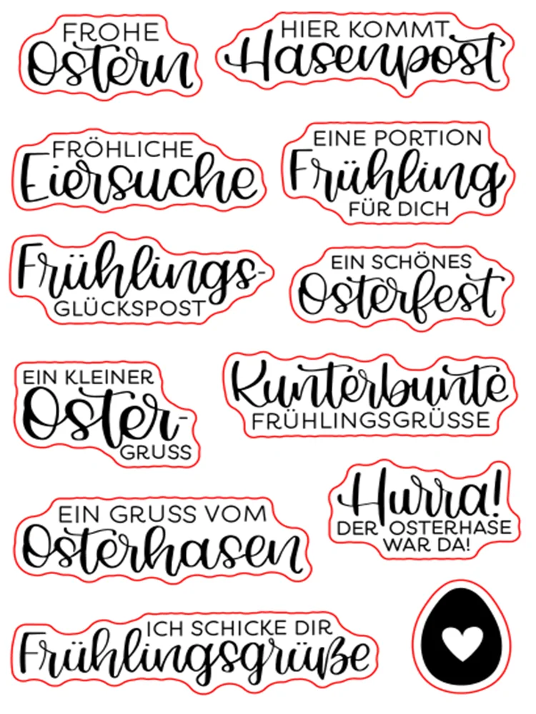 2024 Neuer klarer Stempel „Frohe Ostern“ für Scrapbooking, transparentes Silikonkautschuk, DIY-Fotoalbum-Dekoration