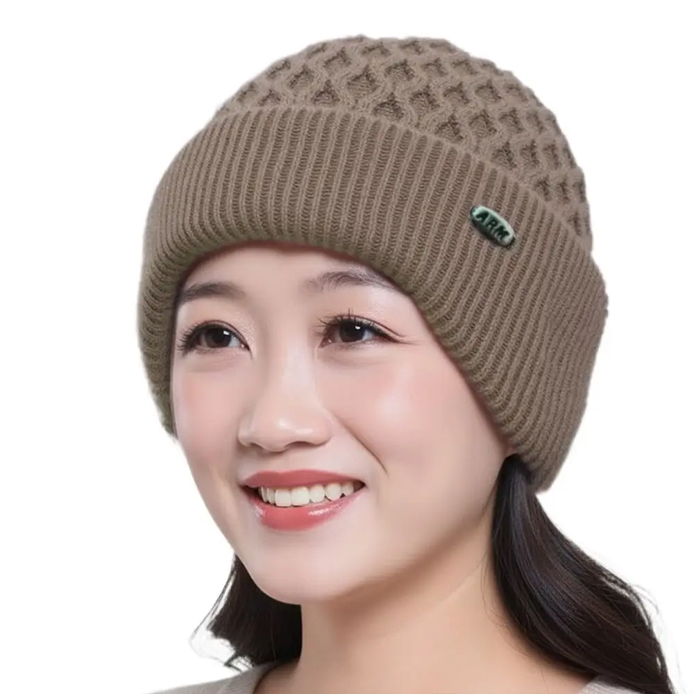 

Casual Thickened Wool Knitted Wool Hat Ear Protection Windproof Duck Tongue Cap Keep Warm Winter Hat for Women