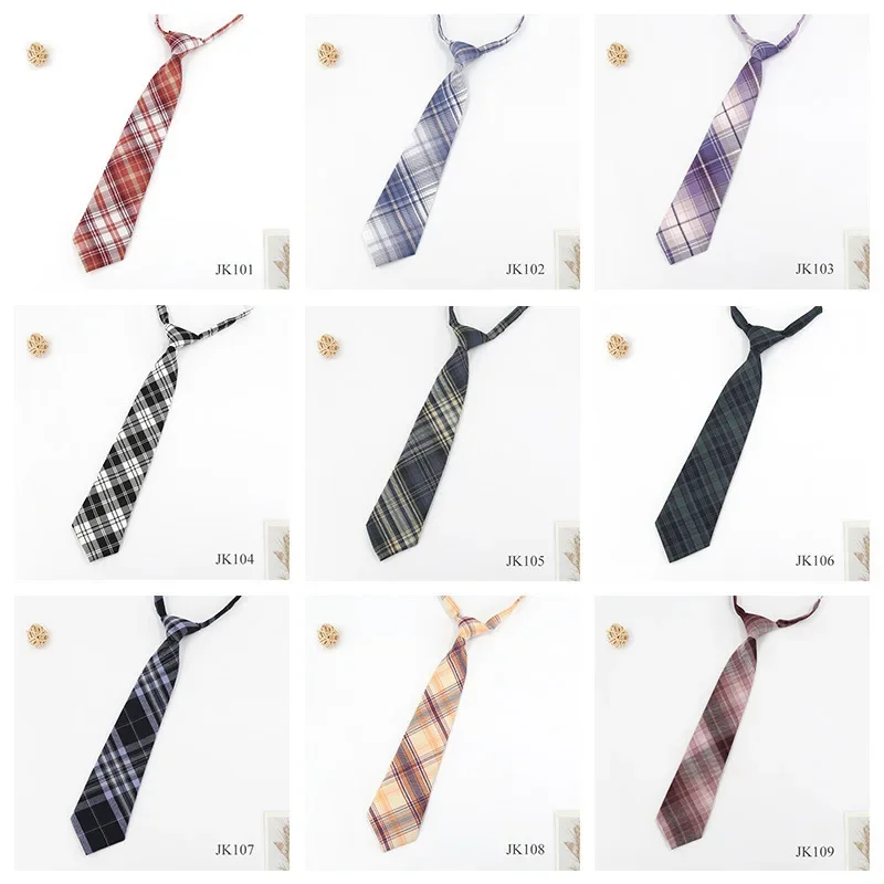 Ladies JK Ties Women Striped Neck Tie Girls Japanese Style for Jk Uniform Cute Necktie Plaid Uniform School Accessories