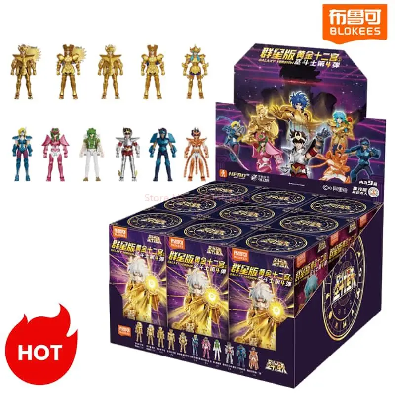 

Blokees Saint Seiya Galaxy Version 04 Gold Twelve Temples New Blind Box Gold Saints Assembly Doll Action Figure Collect Toy Gift