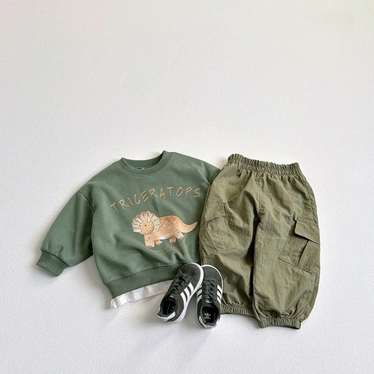 2025 Autumn New Children Casual Pants Solid Girls Cargo Pants Big Pocket Baby Boys Sweet Pants Loose Kids Trousers