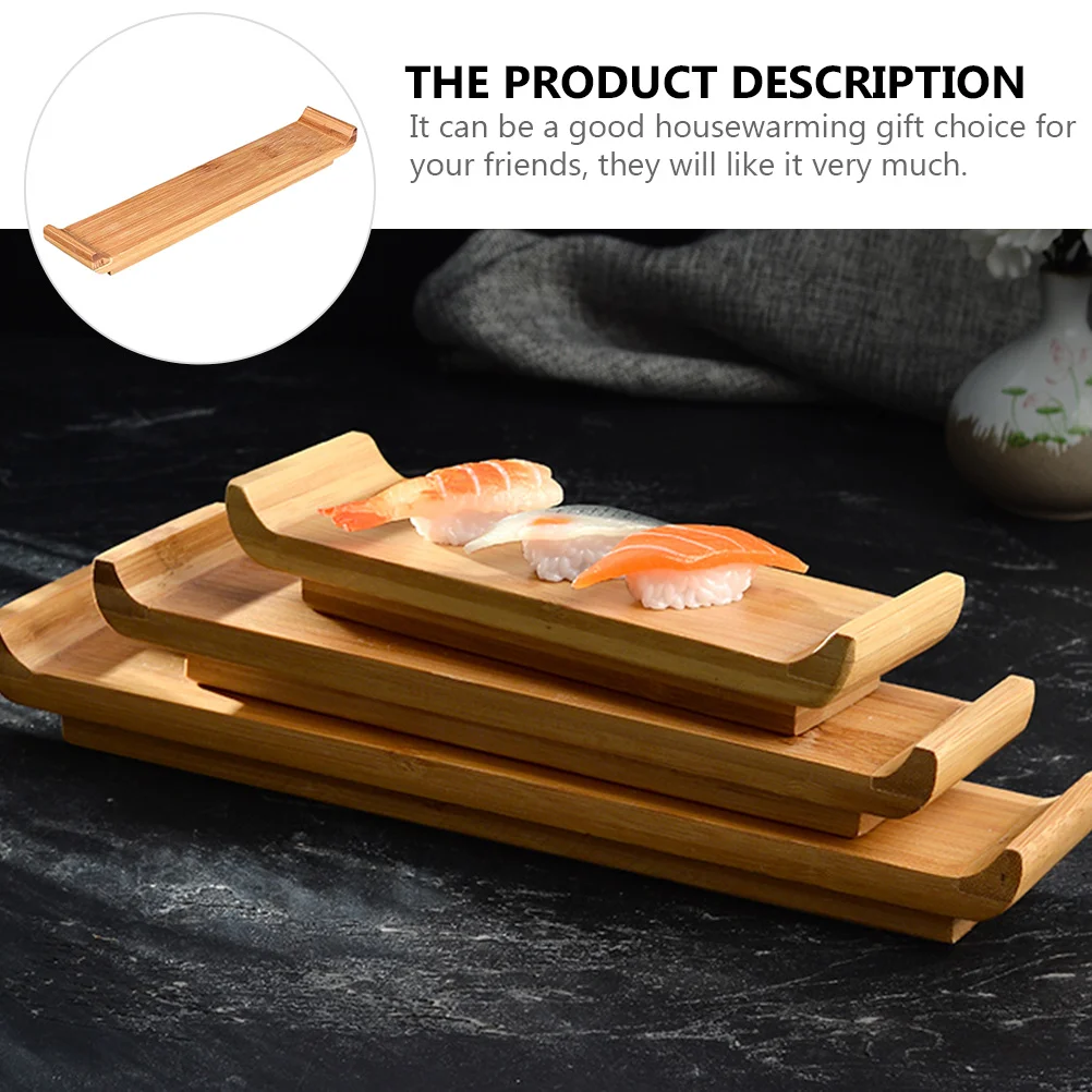 

Japanese Bamboo Sushi Plate Practical Smooth Surface Serving Dish for Restaurants Hotels Home Parties