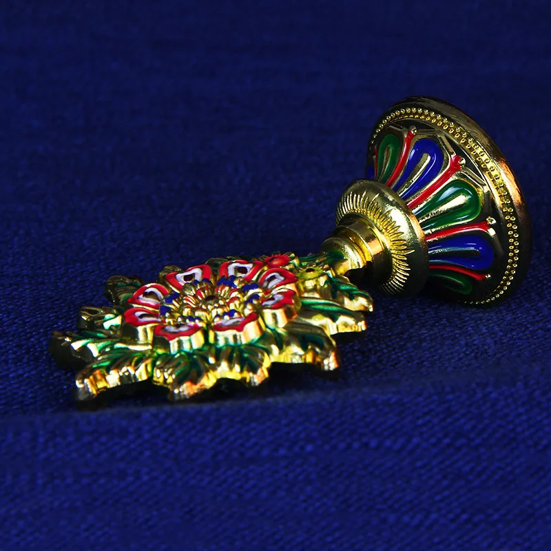 Tibetan Ritual Items Gilded Painted Eight Offerings Torma Butter Sculpture Gift Box Set