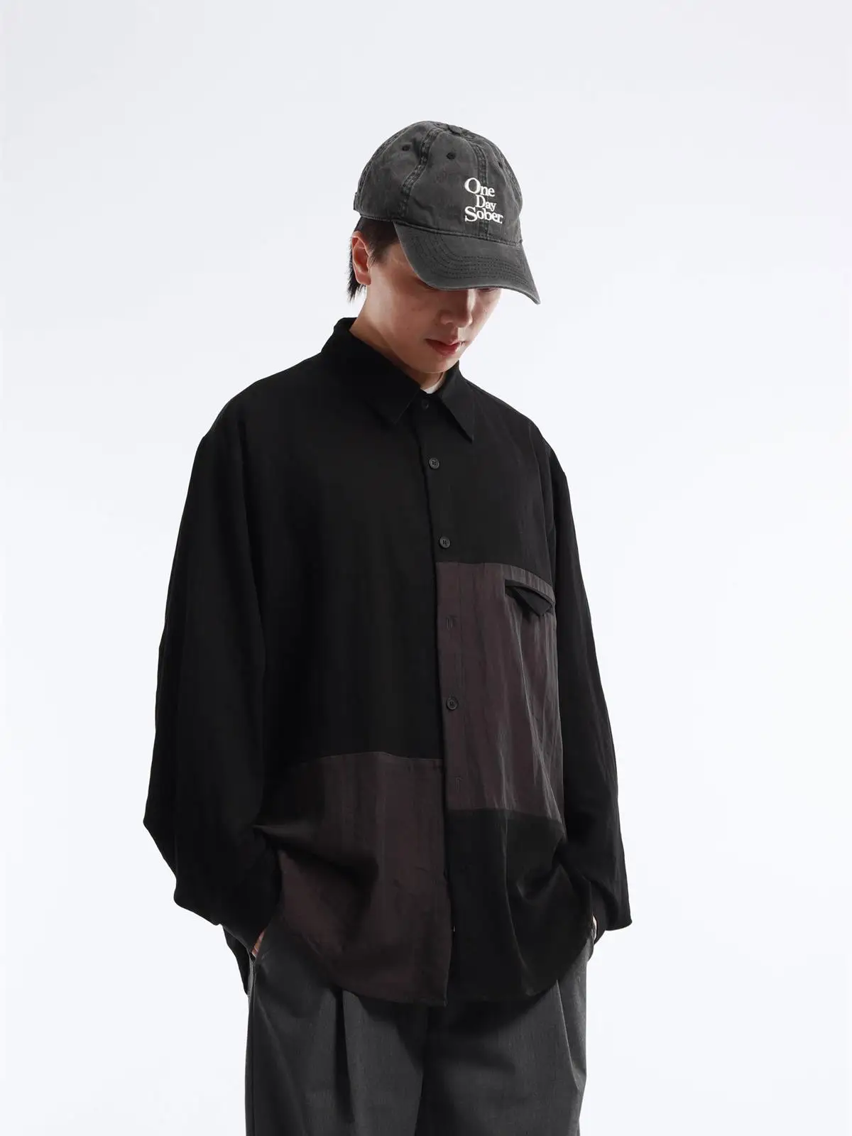 Casual Loose Comfortable Color Block Collar Shirt Men Women Style Breathable Long Sleeve Autumn Fashion Shirt Male Female Model