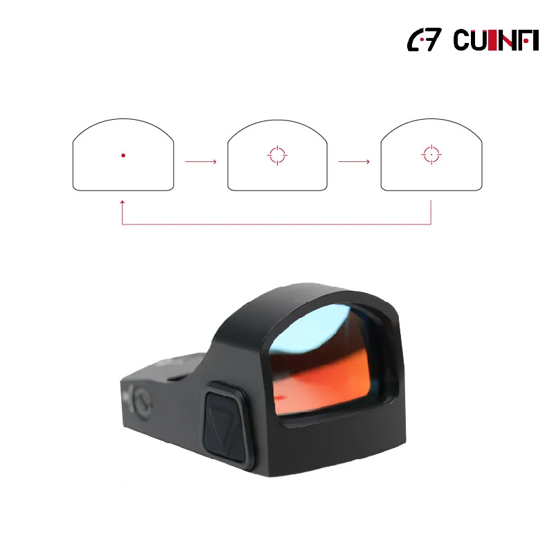 Cuinfi 1x24x17 Open LED Red Dot Sight Aluminum Alloy Fully Multi-Coated Unlimited Eye Relief IPX7 Waterproof Shockproof Circle