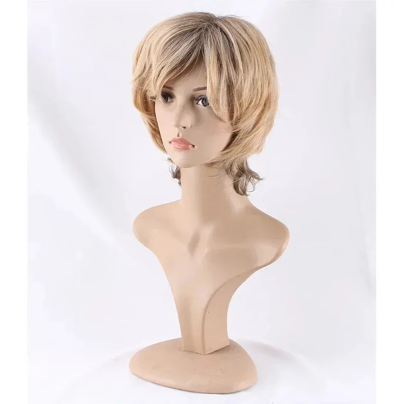 2025 11 Nova Silent Hill Rose Da Silva Peruca Europeia e Americana das Mulheres Dourado Fofo Curto Cabelo Encaracolado Halloween Cosplay