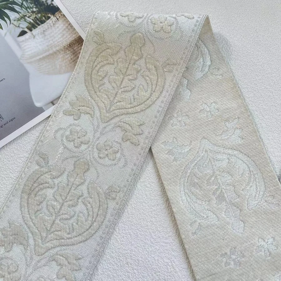 4 yarde/lotto largo 9 CM nastro Jacquard intrecciato ciniglia fiori classici per accessori per tende e abbigliamento LS-5782