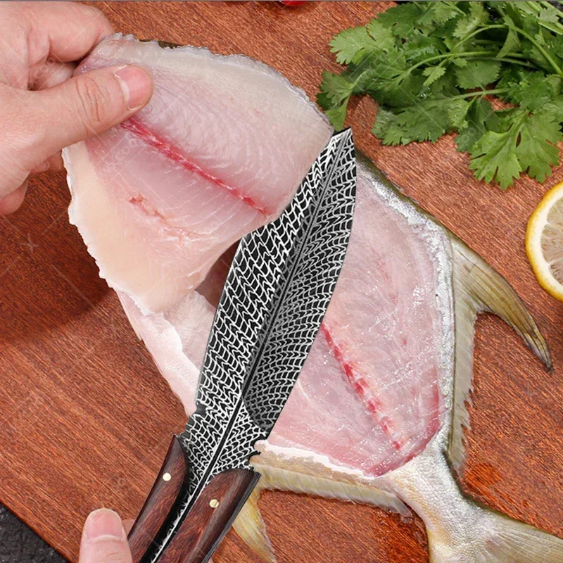 WXCOO Hand Forged Kitchen Knives Multi-purpose Chef's Knife Stainless Steel Meat Cleaver Portable Knife Fish Filleting Cutter