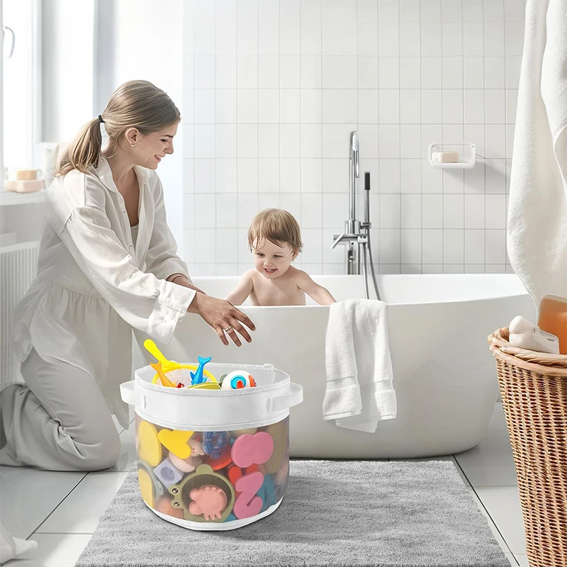 

Wall Mounted Storage Rack Bathroom Corner Organizer Mesh Bag For Baby's Toy Dirty Clothes Towels Large Capacity Organizer Bag