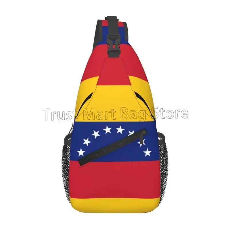 Venezuela Flag Print Sling Backpack Unisex Casual Shoulder Chest Bag Crossbody Daypack for Men Women Travel Hiking Cycling