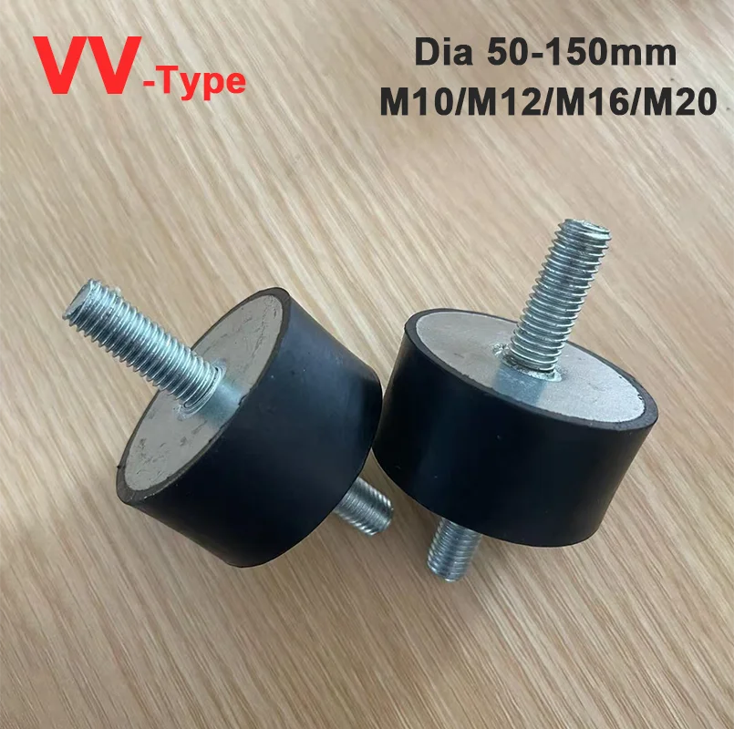 1/2/4Pcs M10 M12 M16 M20 Male-Male Thread Shock Absorbers Diameter 50-150mm VV-Type Rubber Mount Anti Vibration Silent Block