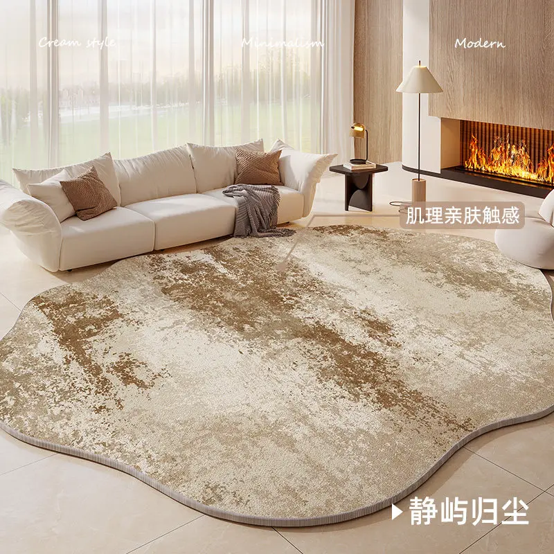 Minimalism Bedroom Decor Cream Carpet Light Luxury Carpets for Living Room Fluffy Soft Plush Floor Mat Home Thick Irregular Rug