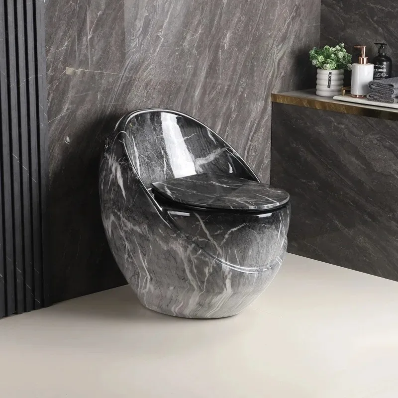 Toilet New Seat Toilet Creative Egg Siphon Color Black