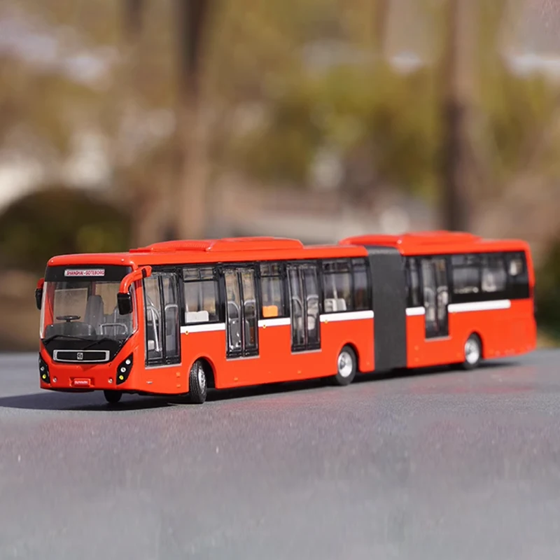 Diecast 1/64 Scale Shanghai Bus BRT Rapid Transit Articulated Bus Model Finished Classic Hobby Collection Decoration Gift Toys