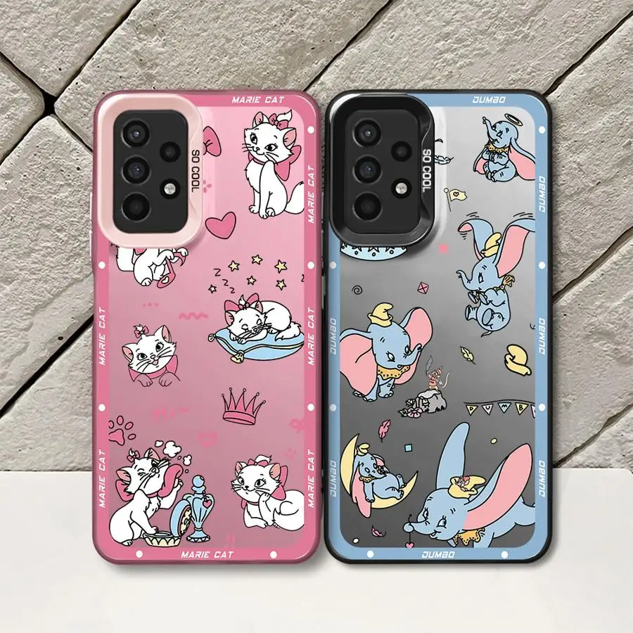 Disney Marie Cat Dumbo Phone Case for Galaxy A15 A52 A72 4G 5G A25 A52s A53 A54 A55 A73 5G A51 4G bag