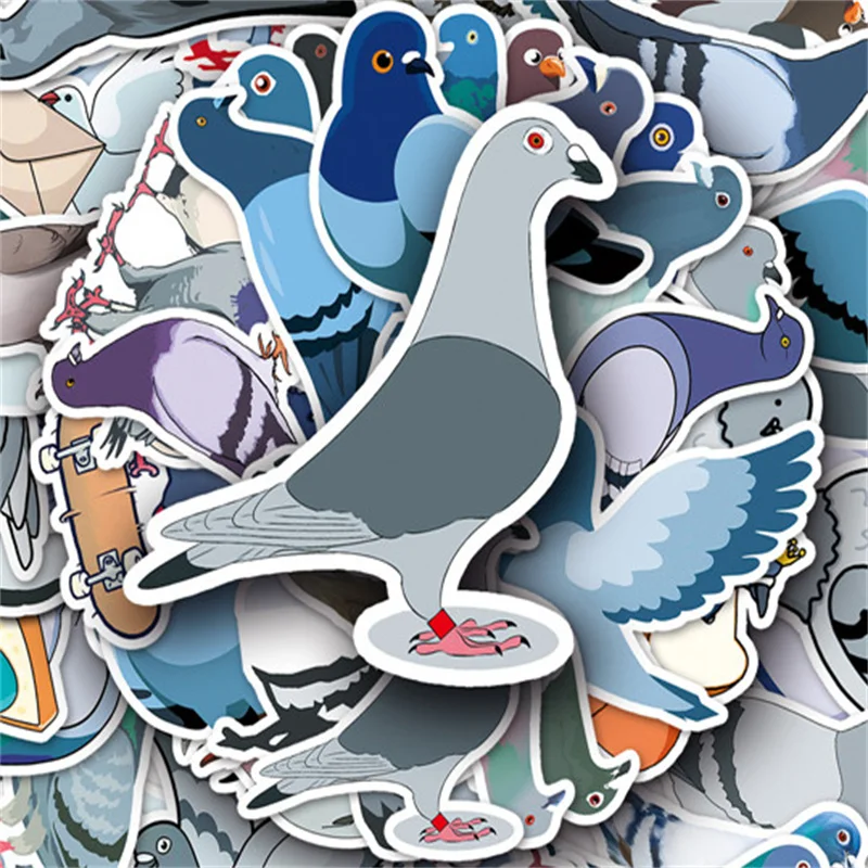 50pcs Pigeon animal Stickers decal scrapbooking diy pasters home decoration phone laptop waterproof cartoon