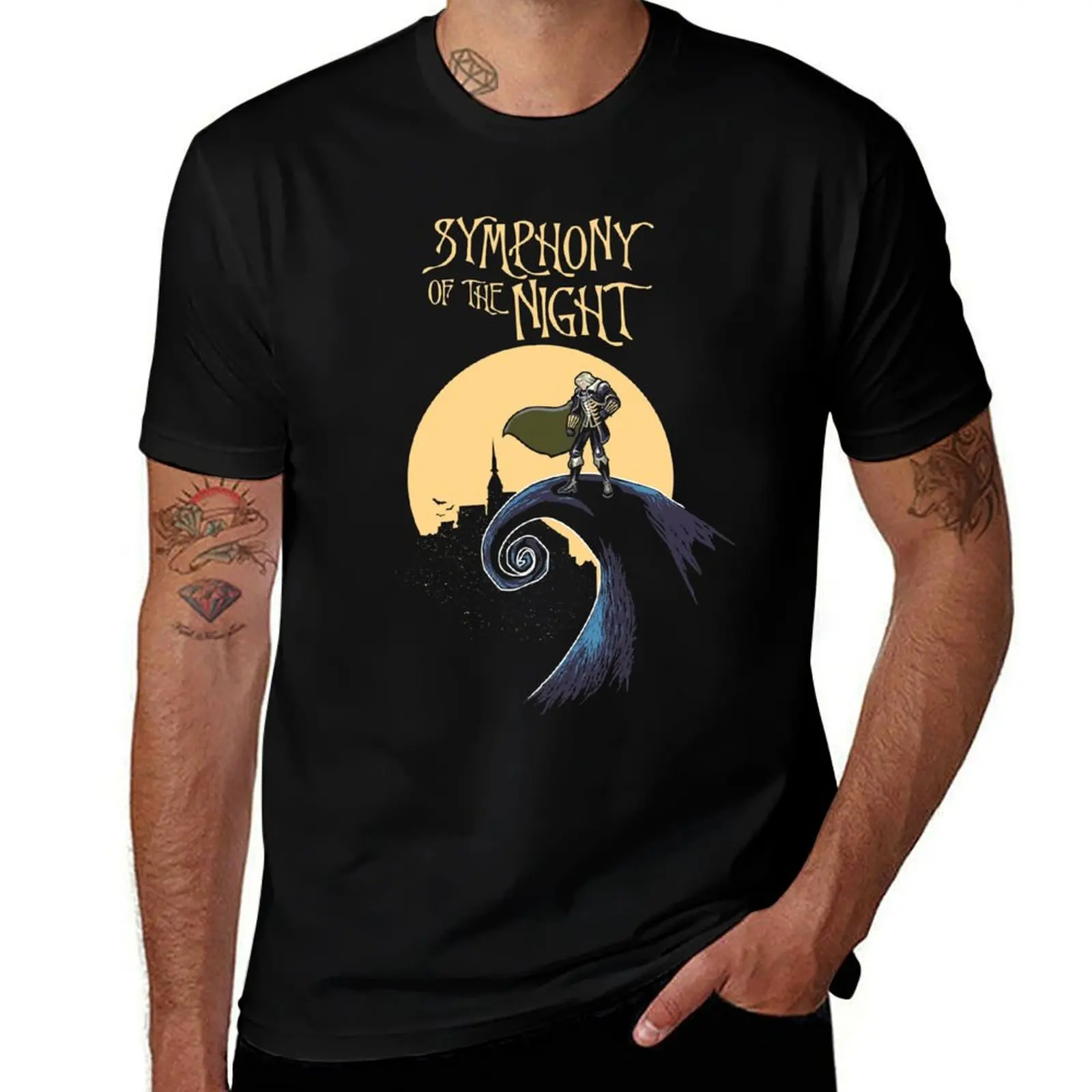 SYMPHONY OF THE NIGHT T-Shirt Casual Loose Short Sleeve Tee for Men