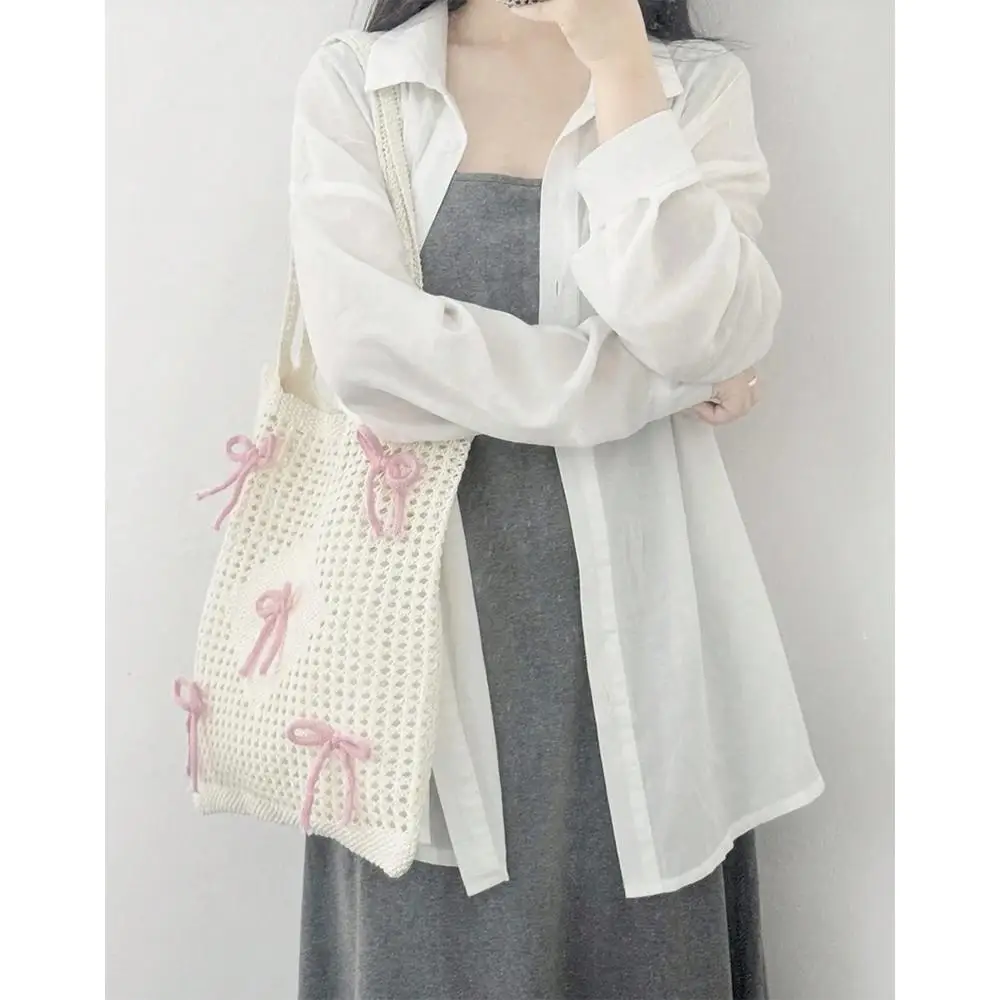 جديد Bowknot الكروشيه حمل حقيبة الصيف الشاطئ شبكة كبيرة محبوك حقيبة حقائب اليد متماسكة للنساء #2