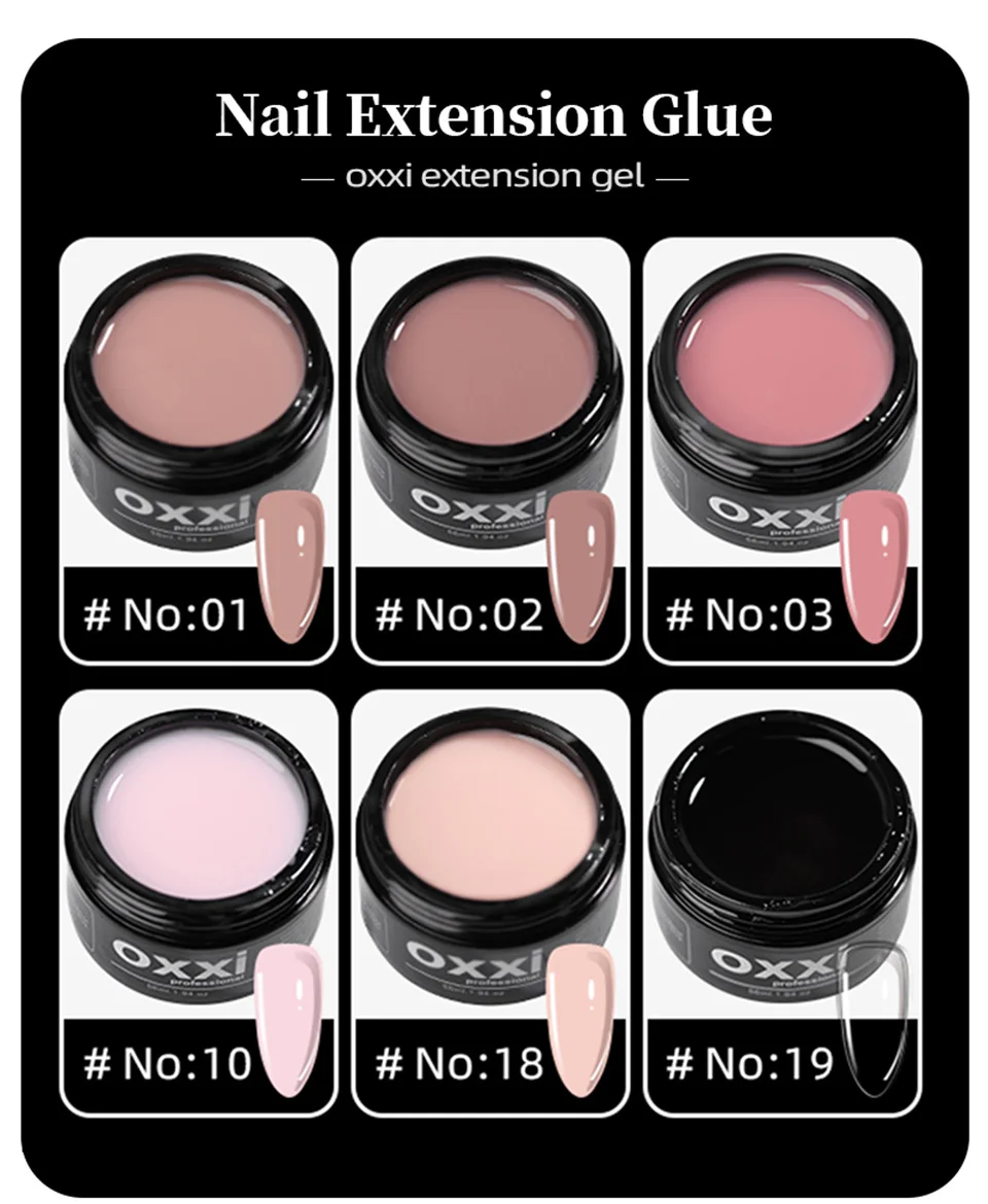 OXXI 56 ml UV-Nagelverlängerungsgel, semipermanenter Builder-Lack, Maniküre, Poly-Nägel, Gellac, Acryl-Gel-Nagellack, einfach zu aufbauende Emaille – Detail 6