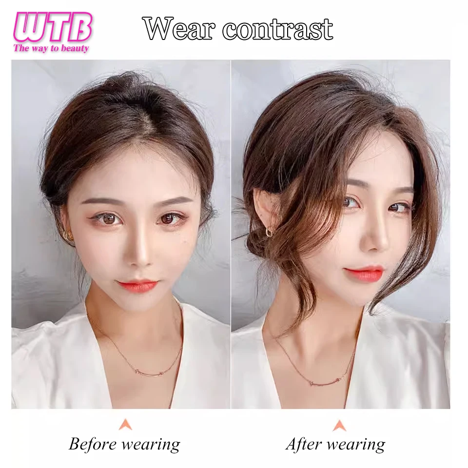 Bangs Wig Synthetic Fringe Bangs Hair for Women Middle Part Two Sides Bang Hair Piece Clip In Extensions Invisible Hair