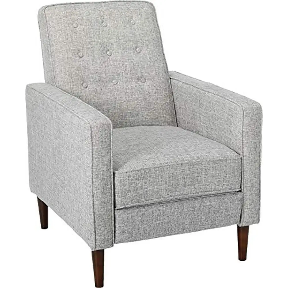 Cadeira reclinável de tecido de meados do século com botão moderno e encosto capitoné 27" L x 34" P x 38" H
