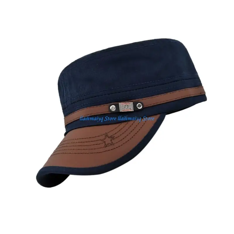 573B Multiuse Baseball Hat with Flat Top Long Brims Adjustable Sun Hat For Outdoor