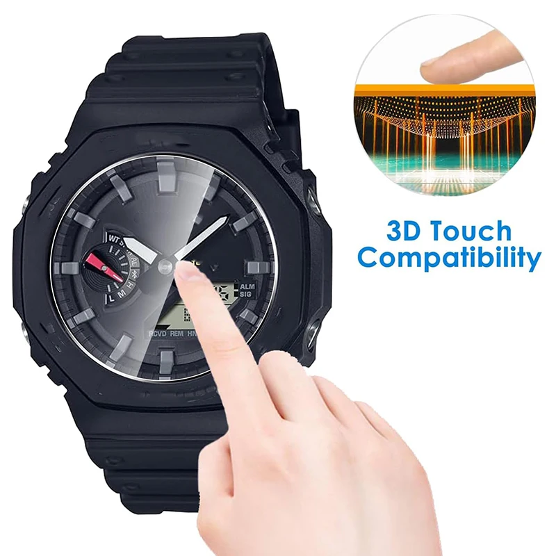 1–6 Stück 9H gehärtetes Glas Displayschutzfolie für Casio GA2100 GM2100 GM-B2100 Zubehör, kratzfeste Uhrenfolie, Schutzabdeckung – Detail 2