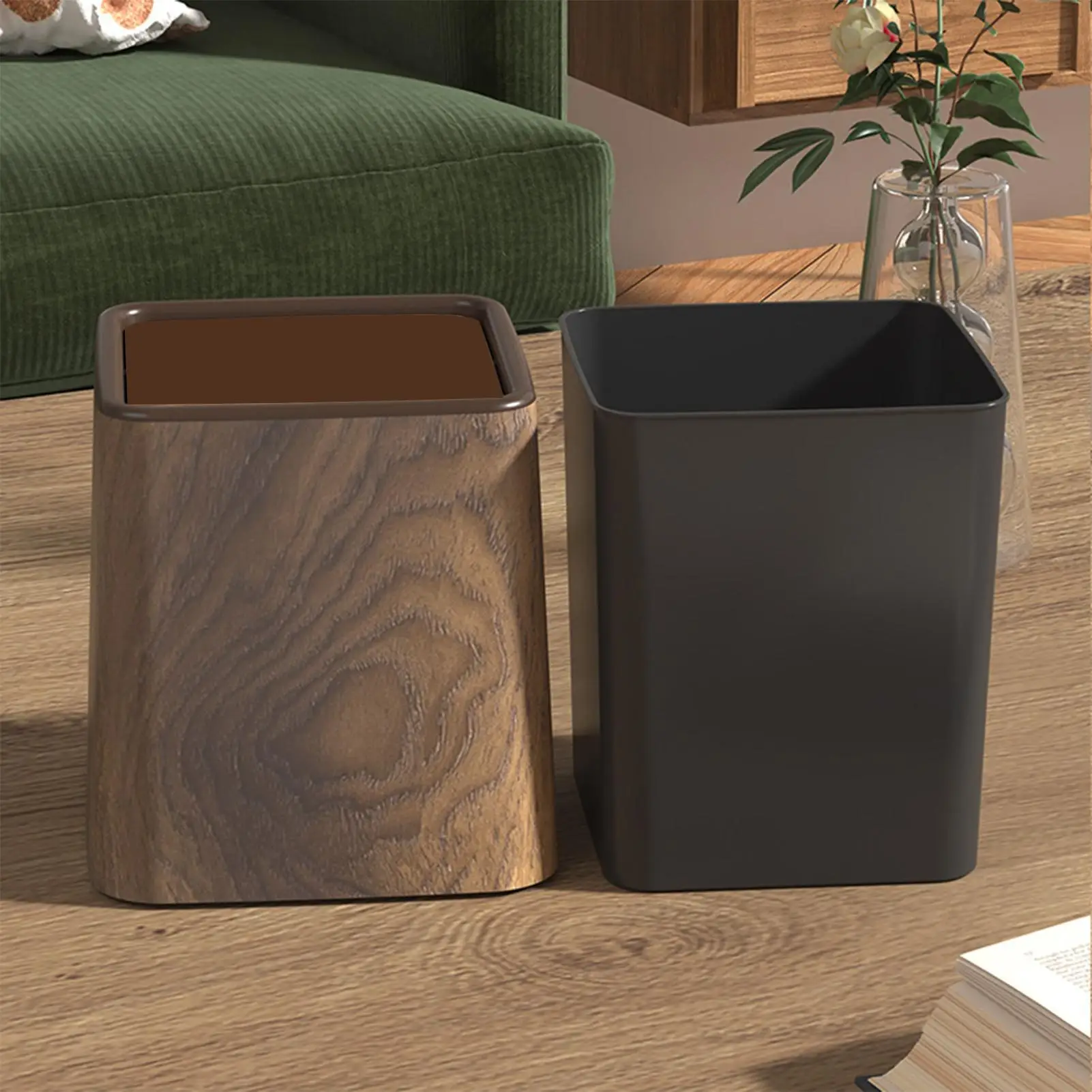 

Desk Garbage Can Small Trash Can Waste Basket Dustbin with Lid Space-Saving Storage Container Desktop Accessories for Bedroom