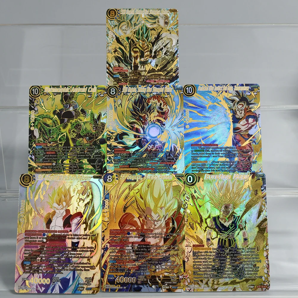 

Self Made Proxy Dragon Ball Super Masters SSB Gogeta Fusion Reborn Metamorphic Android Cell Son Goku Bursting Rage Game Card Toy