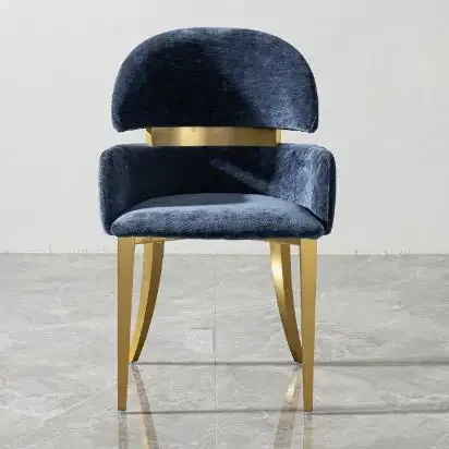 

For Luxury Dining Chair with Sensory Light Design Metal Armrests for Home Commercial Restaurant Hotel or Workshop Use