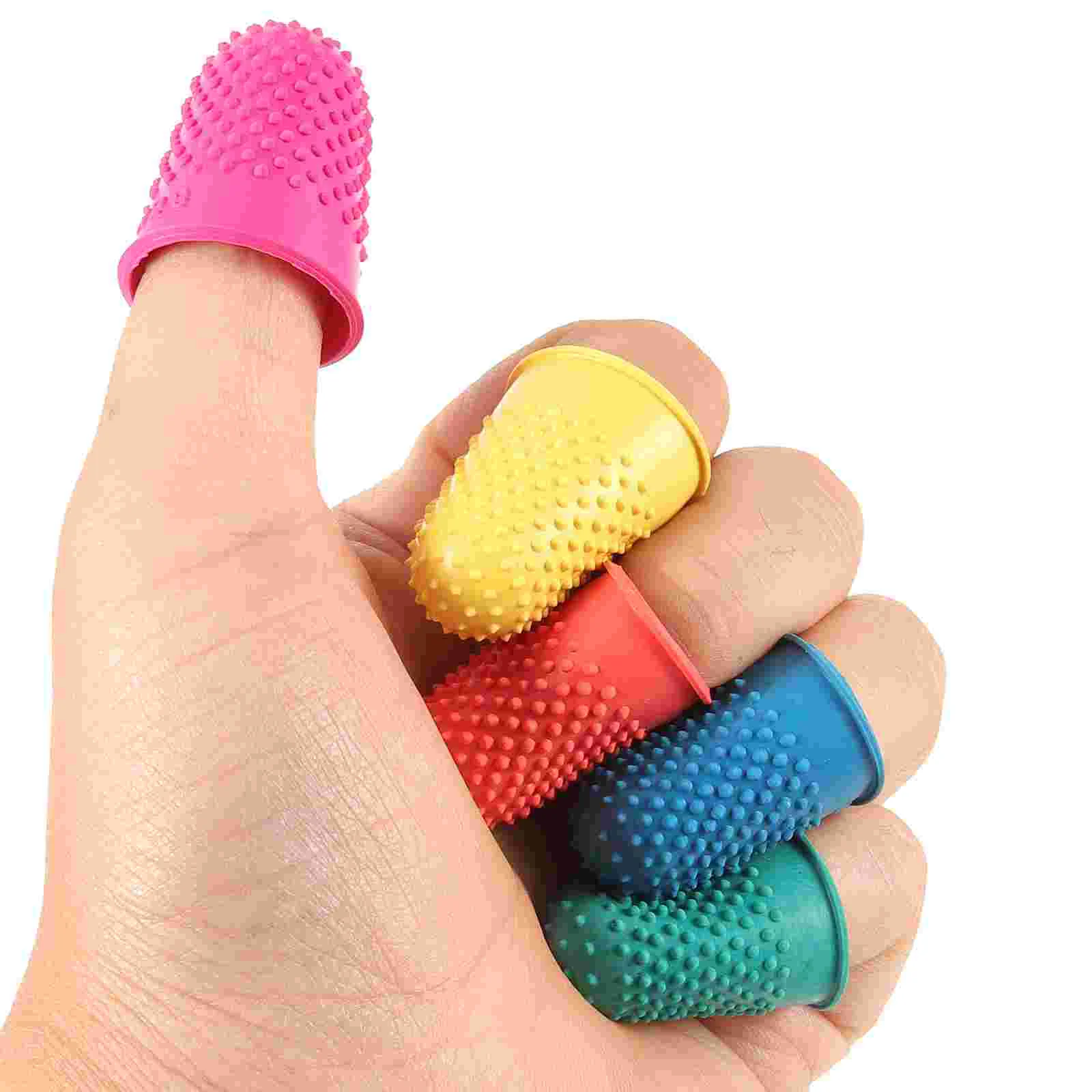 20 Pcs Protective Case Finger Sleeves Gloves Natural Rubber Fingertip Protector Small