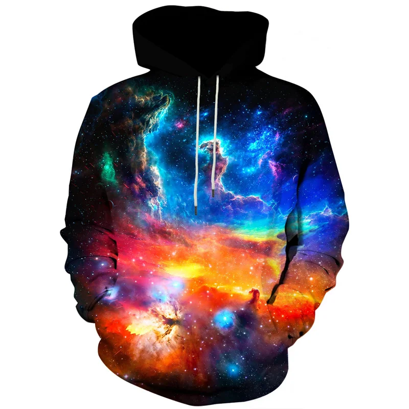 Starry Sky Universe Pattern Hoodie For Men Chemistry 3D Printed Long Sleeve Casual Pullover Street Tops Hoodies Loose Sweatshirt