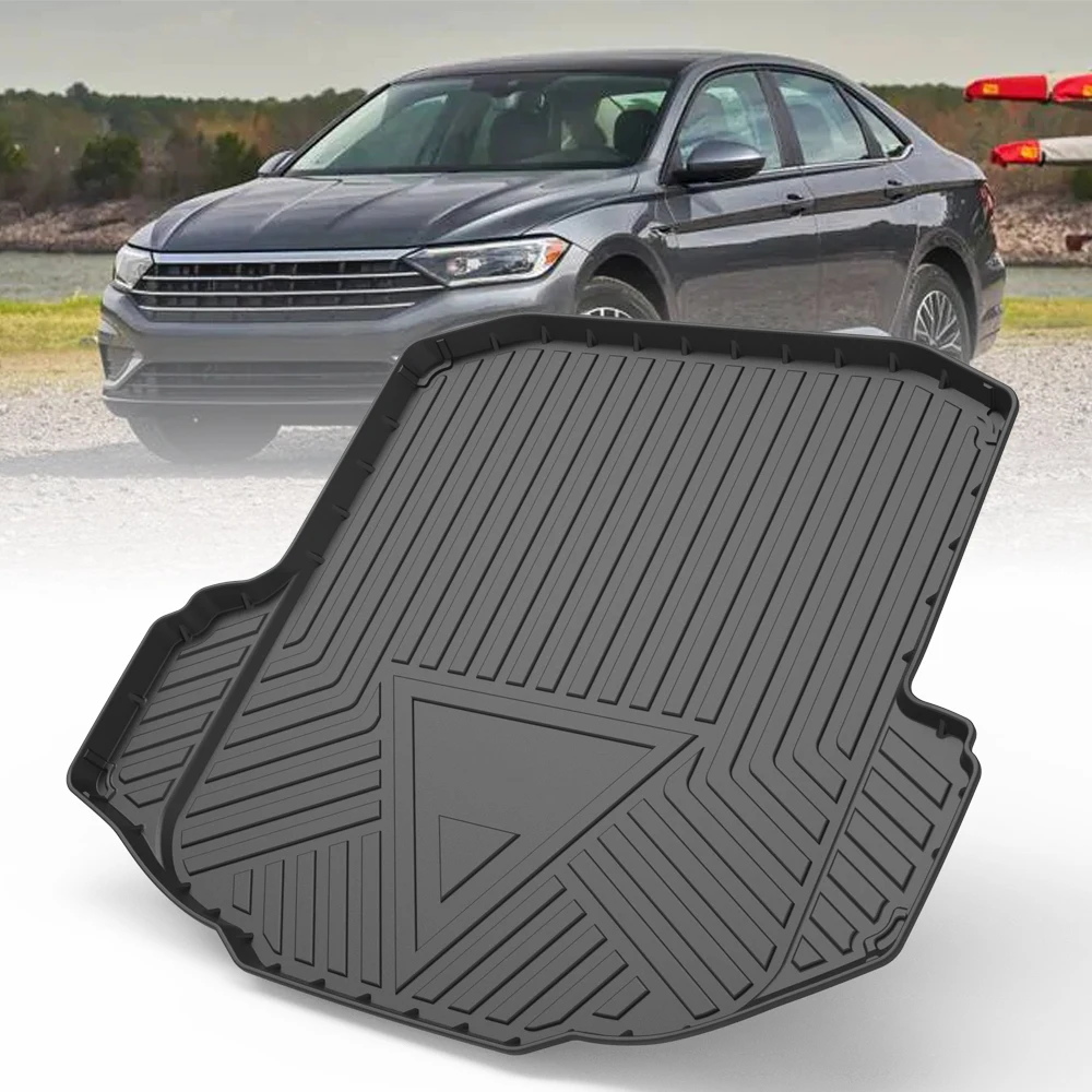 TPE Car Trunk Mats Storage Box For Volkswagen Jetta Sagitar 2019 2020 2021 2022 2023 Trunk Protection Rubber Cargo Liner