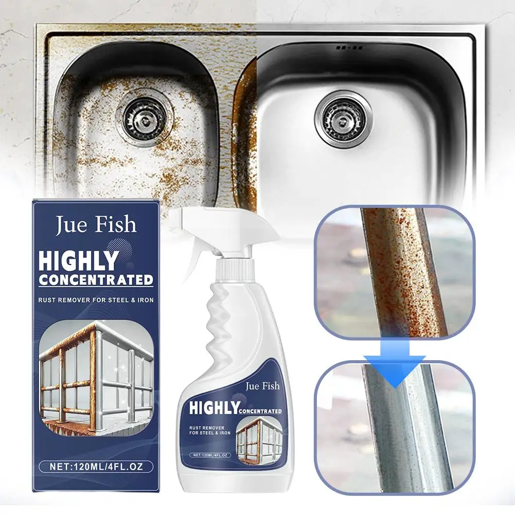 Heavy Duty Rust Remover Spray Fast Acting Rust Dissolver & Anti-Rust Coating For Metal, Car, Tools Multi-Surface Cleaner 120ml