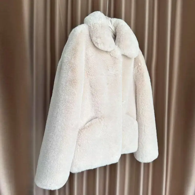 

Women's Coat 2025 Winter New Korean Version fur Coat Long fox Coat Furry Maillard Medium Long Loose Brown Thick Young Commuting