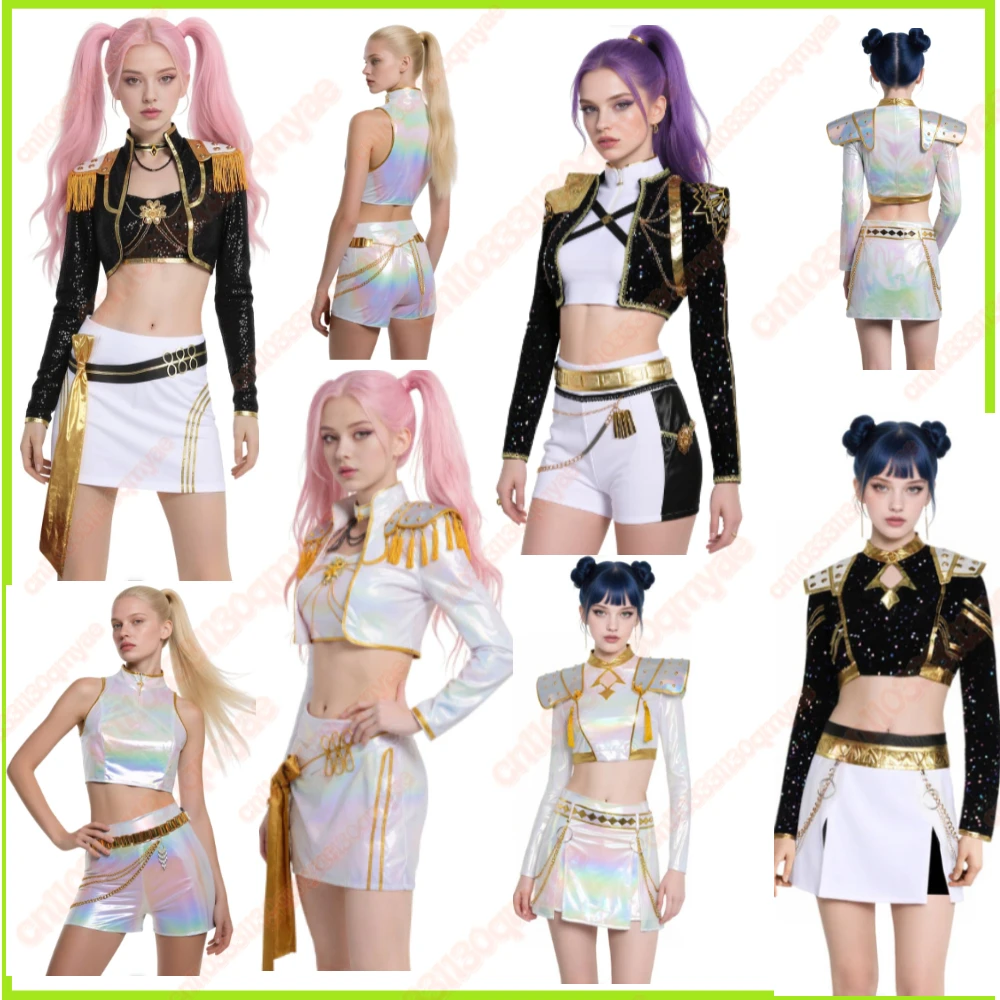 

Kids Girls Kpop Demon Hunters Rumi Mira Cosplay Huntrix Costume For Child Uniform Set Roleplay Outfits Halloween Carnival Suit