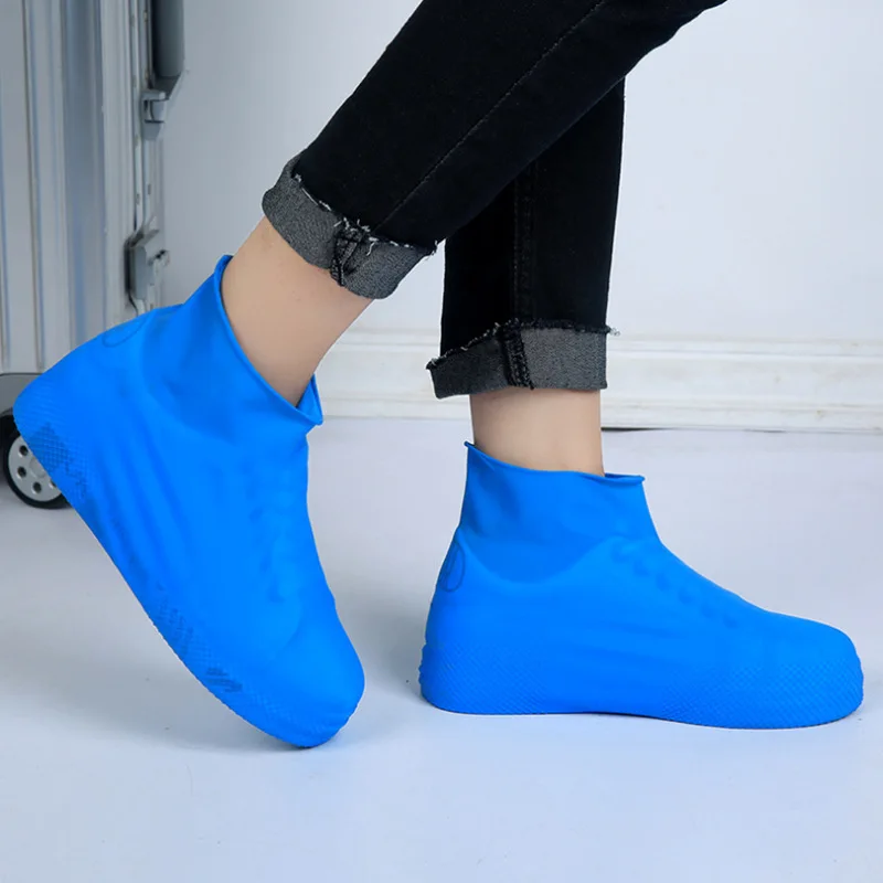 Rain Boots Waterproof Shoe Cover Latex Outdoor Waterproof NonSlip Wear-Resistant Reusable Shoe Cover Unisex Shoe Accessories