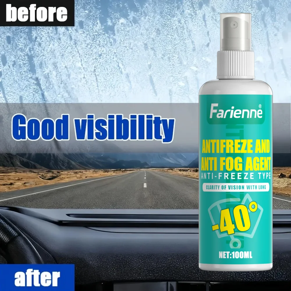 Antifreeze & Anti-Fog Spray - 100ML Winter Car Glass Defogger, Visibility Enhancer, Long-Lasting Clarity for Safe Driving