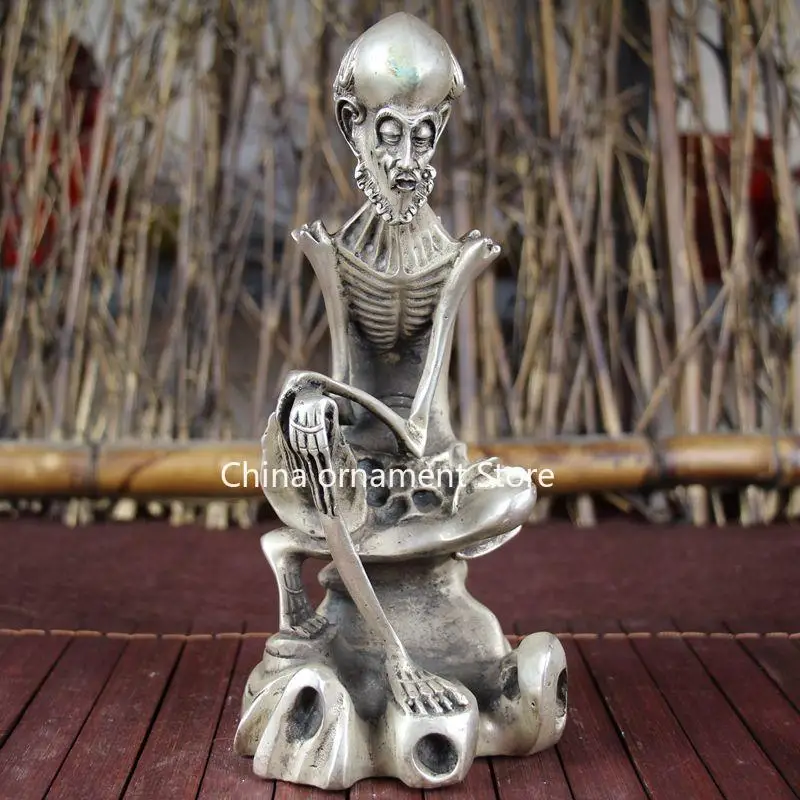 앤티크 브론즈 화이트 구리 실버, 공부방 홈 장식, 부티크 공예 용품, 노인용 해골, 기타 컬렉션