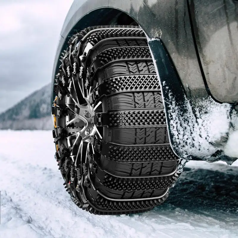 Car Tire Snow Chain Car Tire Anti-Skid Chains Reusable Stormy Weather Car Snow Chains With Easy Installation For Racing Car SUV