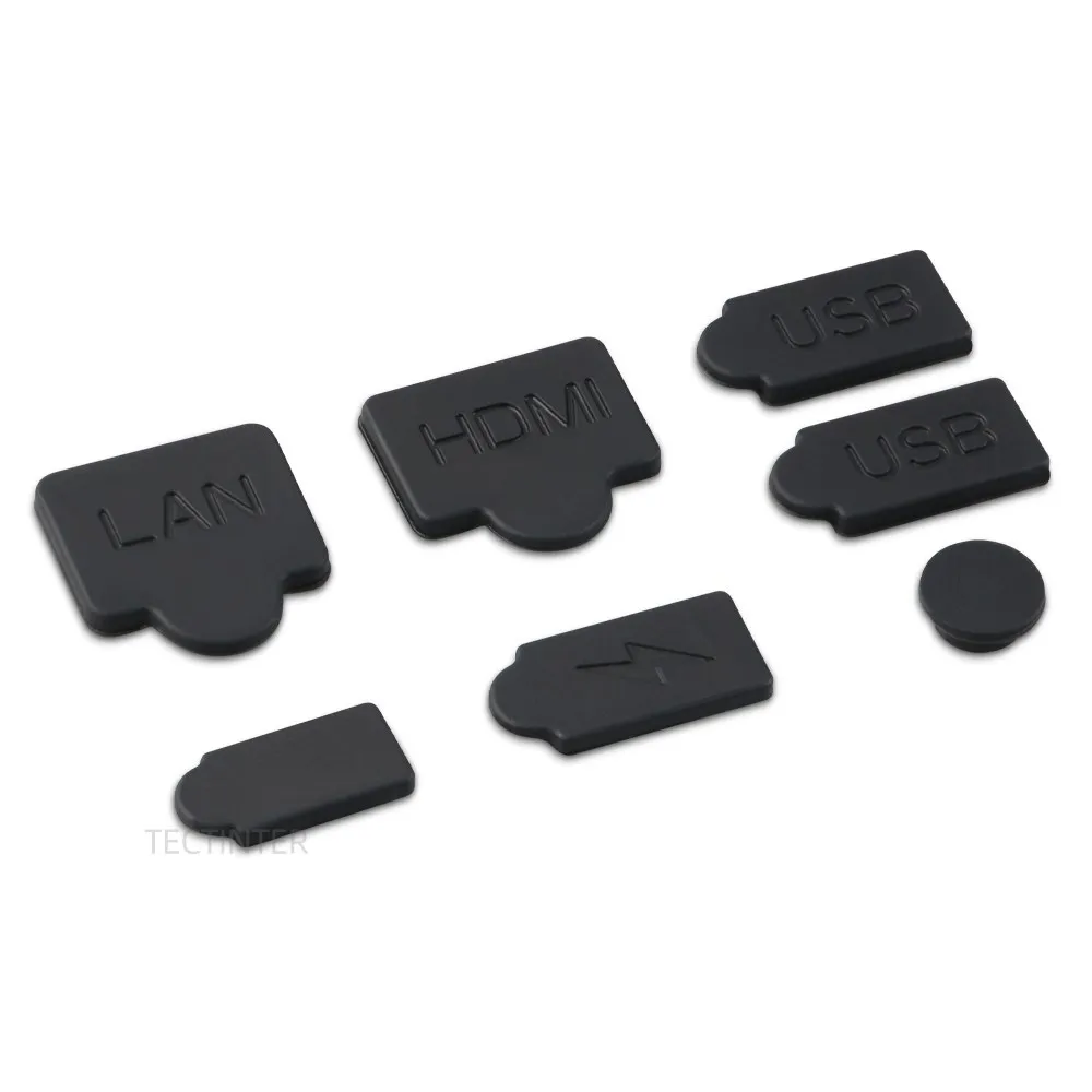 Set di spine antipolvere in Silicone nero per PS5 USB HDM 6pcs interfaccia coperchio antipolvere spina antipolvere per accessori Console di gioco PS5