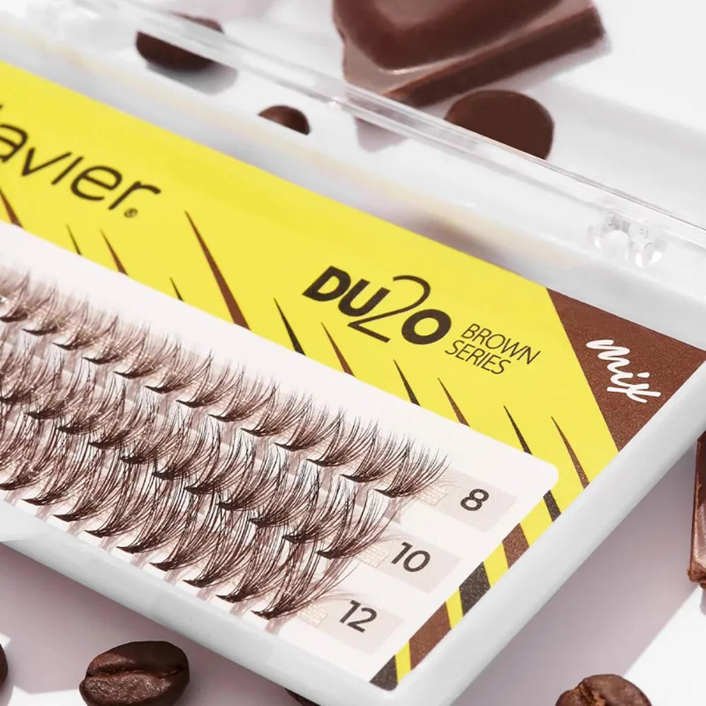 Clavier New Brown DU2O Eyelashes Natural Cluster Lash 20D Individual DIY Eyelash 3D Effect Soft False Eyelashes