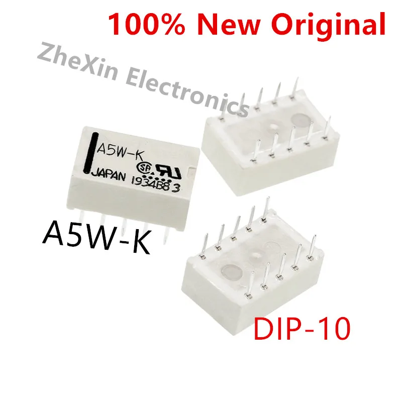 5PCS/Lot   A5W-K 、A12W-K 、A24W-K   DIP-10   New original electromagnetic signal relay   A-5W-K 、A-12W-K、A-24W-K