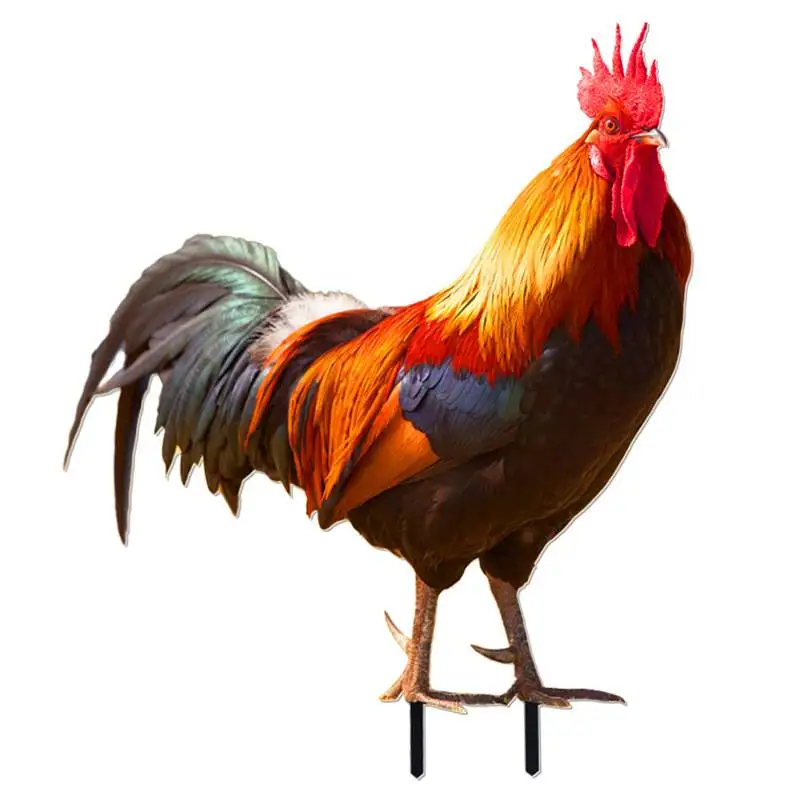 

Садовая статуэтка петуха из акрила, имитация петуха для украшения сада и газона, ландшафтный декор, устойчивый к погодным условиям