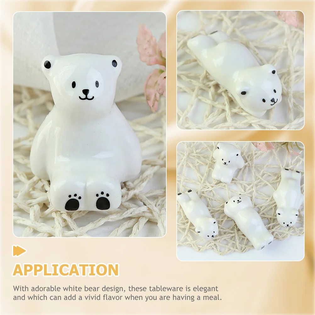 

4Pcs Ceramic Chopstick Rests Cute Spoon Fork Holder Table Organizer Easy Clean Chopstick Rest