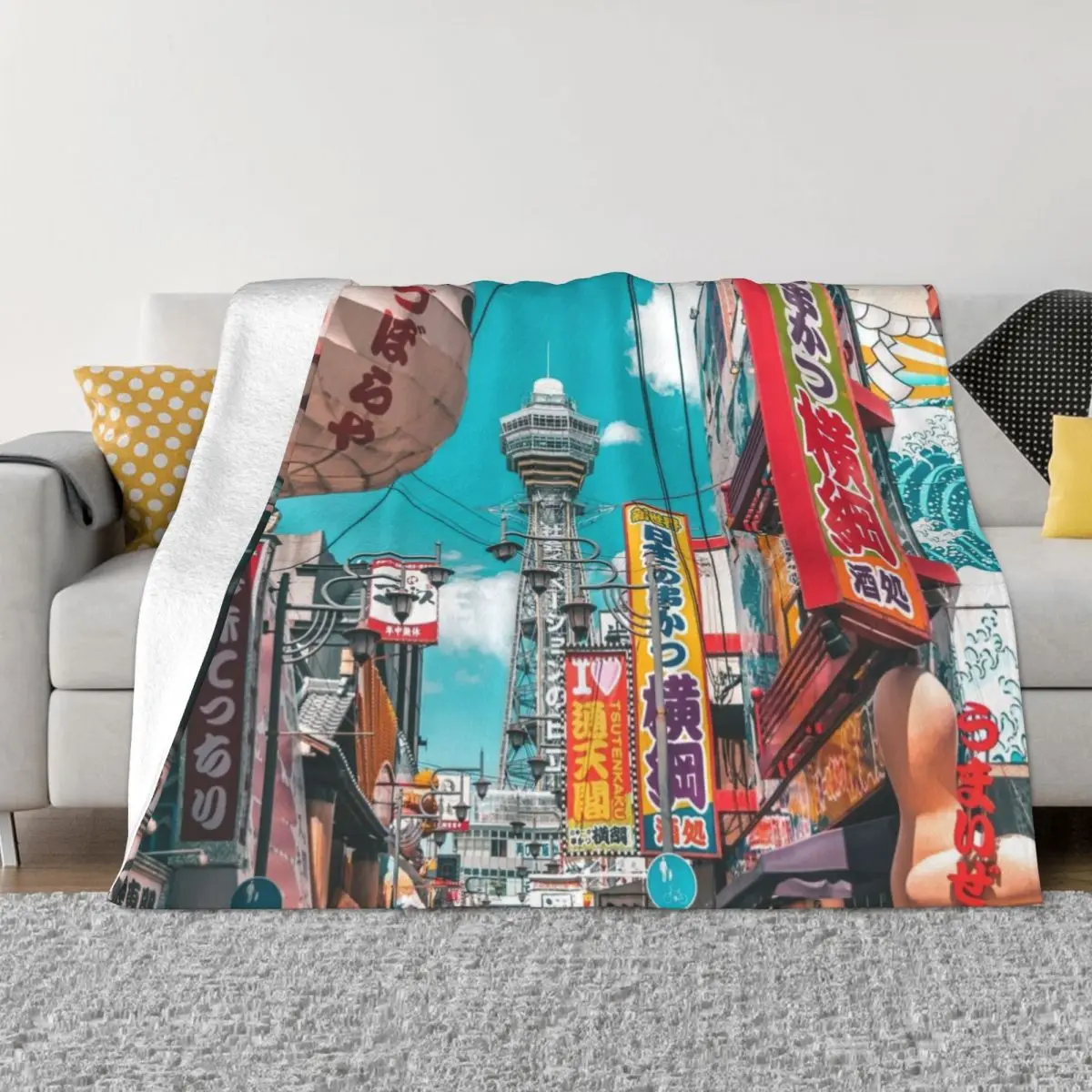 Anime Osaka Blues Throw Blanket For Sofa Thin Beach Blanket