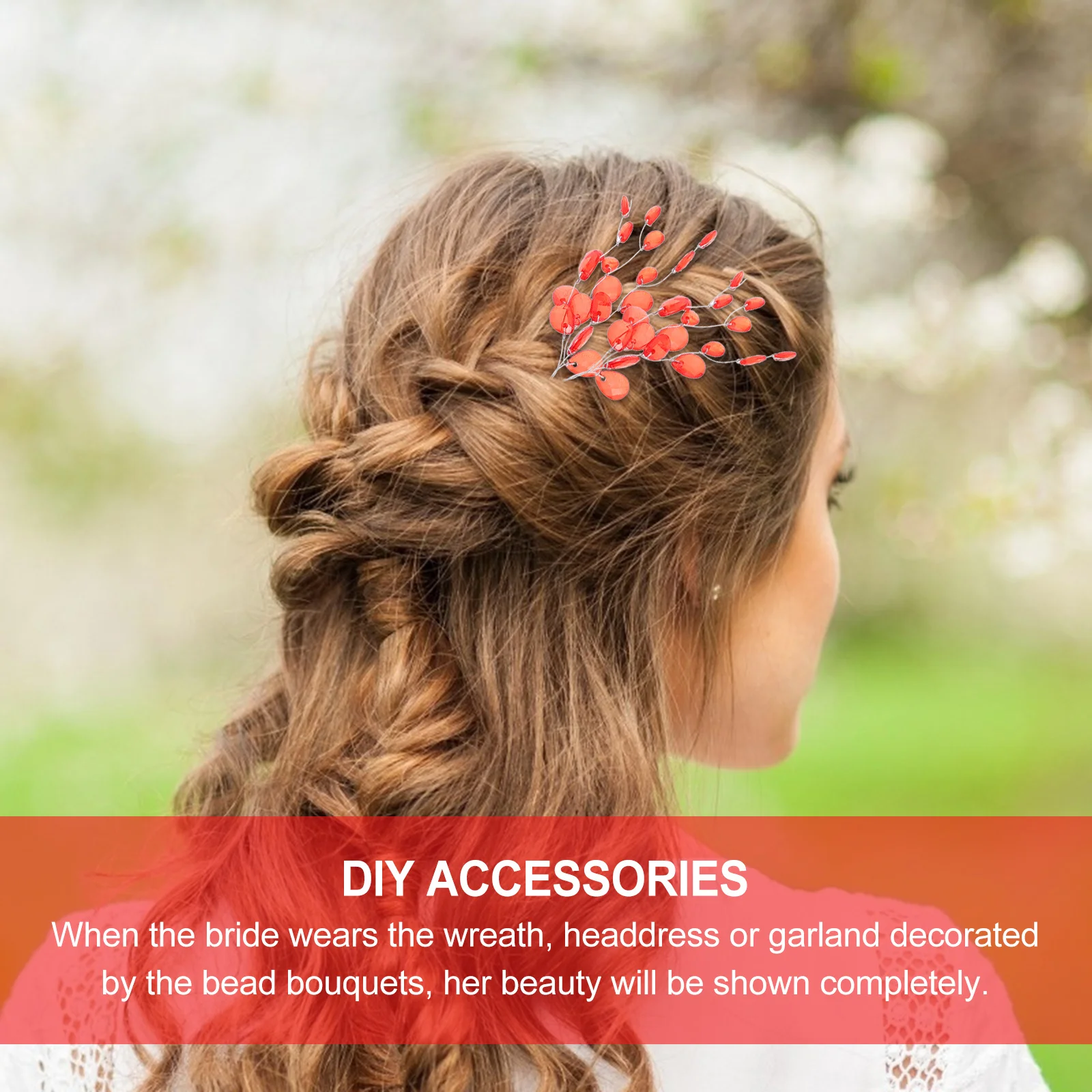 

50Pcs Artificial Acrylic Flower Beads Bouquet Decoration DIY Wedding Party Bride Hair Accessories DIY Accessories
